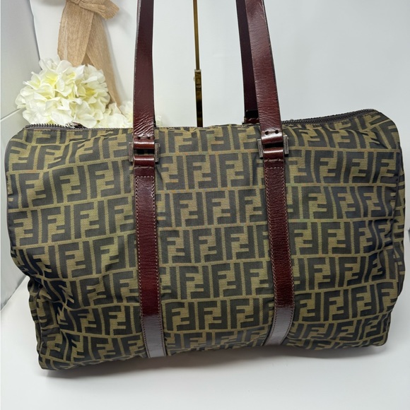 Fendi Handbags - 💯Authentic preloved Fendi Tobacco Zucca Leather and Canvas Duffel Bag